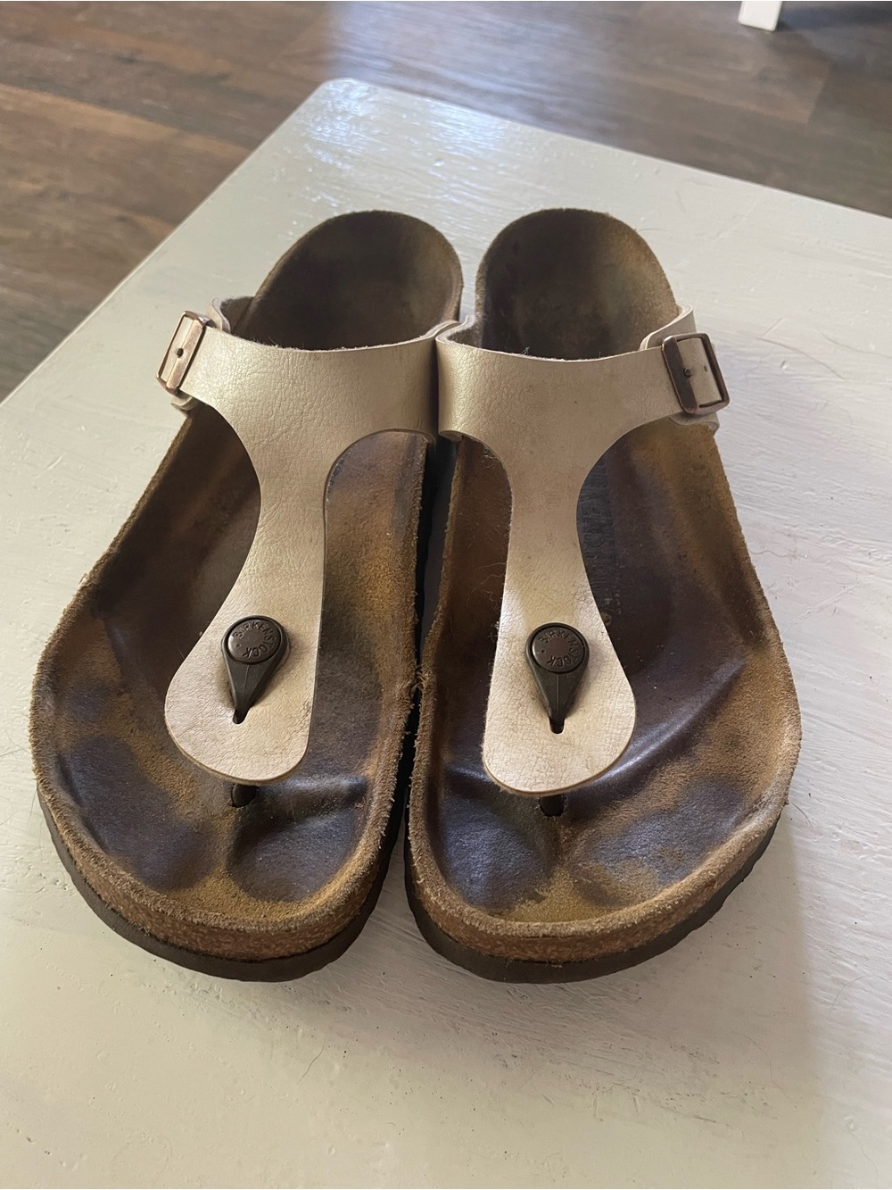 Birkenstock metallic pearl color Birkenstock sandals